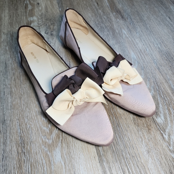 All Black Satin Mini Healed Double Bow Dress Shoes Made In Taiwan Size 10 - Picture 1 of 16